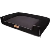 Dogeste Großes Hundebett Hundesofa Hundekissen Hundekörbchen Waschbar - Farbe Schwarz - Hundematte Größe L - 83x50 cm