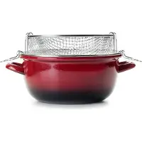Unyqoos Volcan Fritteuse mit Aufhängekorb – Frittierpfanne 24 cm Ø, 12,5 cm hoch, 4,6 l Fassungsvermögen