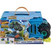 Mattel HNC29 - Hot Wheels - Monster Trucks - Mega-Wrex 1:24 Oversized Crash Cage – Ultimativer Crash-Spaß