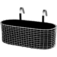 Korbo Pflanzkorb Balcony Basket Edelstahldraht 49x18x20 cm
