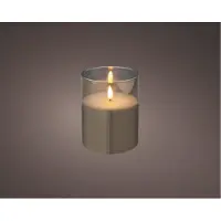Lumineo LED Kerze Wachs Indoor smokey-grey 12,5 cm