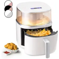 Klarstein Heißluftfriteuse, XL Air Fryer zum Frittieren, Friteuse mit Dampffunktion, Temperaturwahl und 16 Programme, Airfryer zum Luftfritieren, Heißluftfriteuse ohne Öl 1500 W, 7,5 Liter
