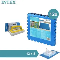 Intex - Sparpack - Poolfliesen - 12 Packungen mit 8 Fliesen - 24m² & WAYS Scheuerbürste