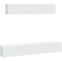 vidaXL 4-tlg. TV-Schrank-Set Weiß Holzwerkstoff