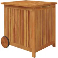 vidaXL Gartentruhe mit Rollen 60x50x58 cm Massivholz Akazie