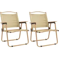 vidaXL Campingstühle 2 Stk. Beige 54x55x78 cm Oxford-Gewebe