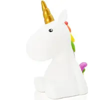 Dhink Kinderlampe Einhorn mit Farbwechsel und Helligkeitsstufen, 17x13x9 cm