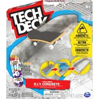 Tech Deck Concrete - Fingerboard-Rampe zum Selberbauen aus wiederverwendbarem Beton-Material, mit Fingerboard von Enjoi, ab 6 Jahren, Griffbrett-Set, 8 Jahr(e)