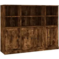 vidaXL Highboards 3 Stk. Räuchereiche Holzwerkstoff
