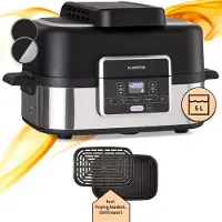 Klarstein 2-in-1 Heißluftfritteuse mit Grill, Airfryer mit Schnellaufheizung 1500W, XL Heissluftfritteuse, Luft Fritteuse zum Frittieren, Heißluftfritteuse + Zubehör, Grillplatte, Frittierkorb, 5L