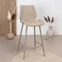 Livin24 Bronx71 Barhocker Jena taupe recycelter Stoff 69 cm