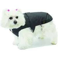 Fashion Dog Hundemantel mit Kunstpelz-Futter - Schwarz - 27 cm