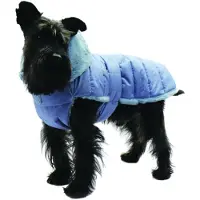 Fashion Dog Hunde-Steppmantel mit Kunstpelz-Futter - Azzurro 36 cm 1 St