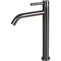 Differnz Hohe gebogene Wastafelmischbatterie, Messing, Gun Metal, 30,6 cm, 1 Hebel, Aufsatzmontage
