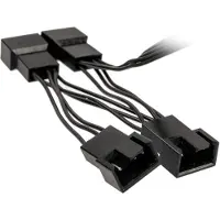 Kolink 1-4 PWM Lüfter Splitterkabel - 35 cm, 0,35 m, 4-pin PWM, 4 x 4-pin PWM + SATA, Weiblich, Männlich, Gerade