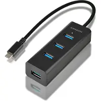 Axagon HUE-S2C, USB 3.2 Gen 1 (3.1 Gen 1) Type-A, USB 3.2 Gen 1 (3.1 Gen 1) Type-C, 5000 Mbit/s, Schwarz, Kunststoff, 0,4 m