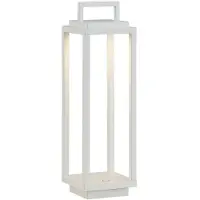 LUCANDE LED-Außenleuchte Mirina, weiß, Akku, Touchdimmer
