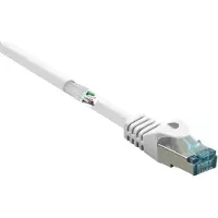 Renkforce RF-5047448 RJ45 Patchkabel CAT 6a S/FTP 15.00 m Weiß mit Rastnasenschutz, Flammwidrig 1 St.