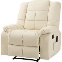 HOMCOM Relaxsessel Massagesessel mit Liegefunktion Vibration Cremeweiß