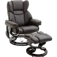 HOMCOM Relaxsessel Massagesessel mit Fußhocker Liegefunktion Kunstleder Braun