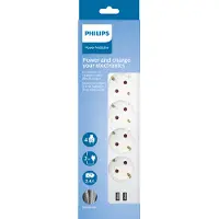 Philips SPN3042WA/10, Geändert, Horizontal/Vertikal, Weiß, 4 AC-Ausgänge, Typ F, Typ F