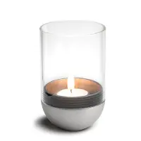 Höfats Windlicht Gravity Candle silber, Designer Thomas Kaiser, Christian Wassermann, 13 cm