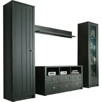 Home affaire Wohnwand "Ascot", grün, B:270cm H:198cm T:43cm, Holzwerkstoff, MDF, Kastenmöbel-Sets, Wohnwand, Topseller