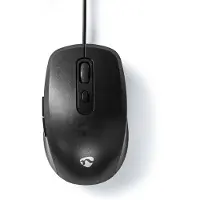 Nedis MSWD110BK Maus kabelgebunden 1200/1800/2400/3600 dpi 6 Tasten rechtshändig