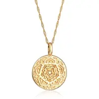 Elli Kette mit Anhänger "Halskette Mandala Anhänger Rund 925 Silber" Gr. 45, gold, Halsketten, Damen, ohne Stein, Silber 925 (Sterlingsilber), Kette mit Anhänger