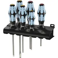 Wera 3334/6 Edelstahl Kraftform Schraubendrehersatz + Rack, 6 tlg.