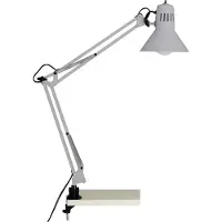 Brilliant Tischleuchte "HOBBY", grau (titansilberfarben), 1, Ø 17cm H: 70cm, 1 Stk., Leuchten, 70cm Höhe, E27 max. 40W, schwenkbar, Metall, Druckschalter, Tischleuchte