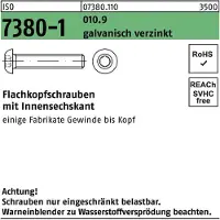 Reyher ISO 7380-1 Stahl 10.9 verzinkt M 10x50 - Linsenschrauben mit Innensechskant