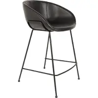 Zuiver Feston Barhocker mit Rückenlehne 65 cm Schwarz - 2 er Set