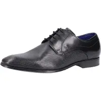 Bugatti Schnürschuh , Herren, Gr. 45, schwarz, Nappaleder, Schuhe Schnürschuh, mit eleganter, feiner Prägung, Freizeitschuh, Halbschuh, Schnürschuh, Topseller