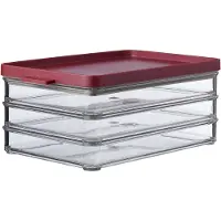 Mepal Aufschnittbox omnia, 3 Schichten, Praktisch stapelbare Kühlschrankdosen, Farbe: bordeaux, Nordic berry