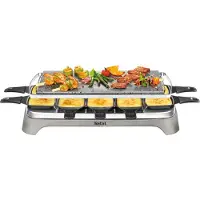 Tefal RACLETTE GRILL PIERRADE PR457B, 10 Person(en), 10 Zone(n), Grau, 2 m, 1350 W, 321 mm