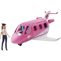 Barbie Reise Traumflugzeug verwandelbares Spielset mit Puppe und mehr als 15 reisebezogenen Zubehörteilen