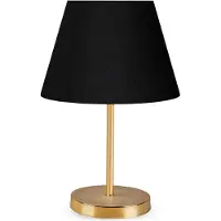 Opviq , Hochwertige Tischlampe aus 100% Metall, Schwarz und Gold, 37 cm hoch, 22 x 14 cm Schirm, 150 cm Kabel, E27 Fassung, Ideal für moderne Hotels und stilvolle Räume.