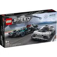LEGO Speed Champions Mercedes-AMG F1 W12 E Performance & Mercedes-AMG Project One, Bausatz für 2 Rennwagen, Modellautos für Kinder 76909