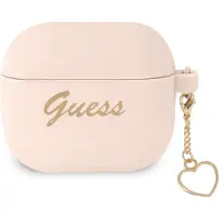 GUESS GUA3LSCHSP AirPods 3 Hülle pink/pink Silikon Charm Herz Kollektion