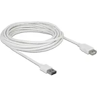 DeLOCK 85202, 5 m, USB A, USB A, USB 2.0, Männlich/Weiblich, Weiß