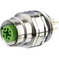 METZ CONNECT BTR MMW360A1A1 Leiterplattenbuchse M12, D-kodiert, 4-polig, IP67, Fronteinbau - 10 Stück