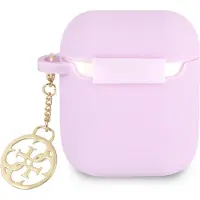 GUESS GUA2LSC4EU AirPods 1/2 Hülle lila/lila Silikon-Charm 4G Kollektion