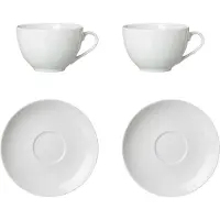 Ritzenhoff & Breker Tasse "Cappucinoset Bianco 4er Set weiß", weiß, B:2cm H:2cm, Porzellan, Trinkgefäße, Tasse, Spülmaschinengeeignet