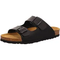 Longo G Herren Hausschuhe Pantolette 2 Riemer schwarz 44