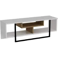 Skye Decor , Asal (120) - White, Ud, Black, Fernsehtisch, Weiß, 100 % MELAMINBESCHICHTETE SPANPLATTEN, 119,4 x 35,2 x 40,2 cm