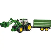 BRUDER John Deere 7r 350 Traktor Mit Lader Und Anhänger Puppe