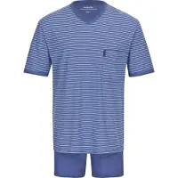 Ammann Schlafanzug "Schlafanzug kurz Men / Nightwear", Herren, Gr. 58, blau (polo), Obermaterial: 100% Baumwolle CO., Homewear-Sets Schlafanzug