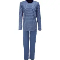 Ammann Schlafanzug "Schlafanzug lang Men / Nightwear", Herren, Gr. 60, blau (polo), Obermaterial: 100% Baumwolle CO., Homewear-Sets Schlafanzug