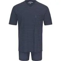 Ammann Schlafanzug "Schlafanzug kurz Men / Nightwear", Herren, Gr. 52, grau (total eclipse), Obermaterial: 100% Baumwolle CO., Homewear-Sets Schlafanzug
